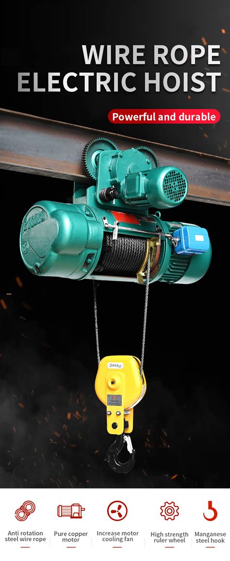 Ton Ton Ton Ton Lifting Trolley Electric Crane Wire Rope Hoist