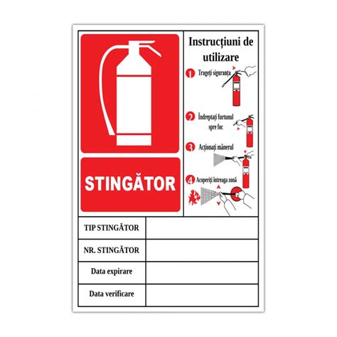 Indicator Paza Si Stingerea Incendiilor Stickermania Fisa Stingator