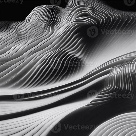 abstract drawing of wave lines, landscape monochrome illustration 27491008 Stock Photo at Vecteezy