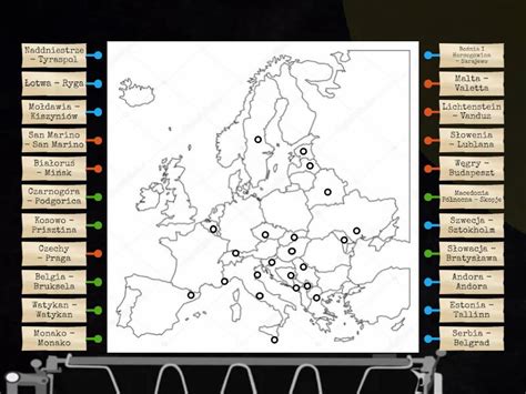 Geografia Mapa Polityczna Europy Ze Stolicami Część 2 Labelled