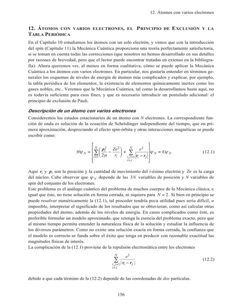 12 Átomos con varios electrones el Principio de Exclusión y la