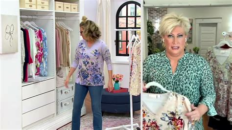 Belle By Kim Gravel TripleLuxe Slub Floral Print V Neck Top On QVC