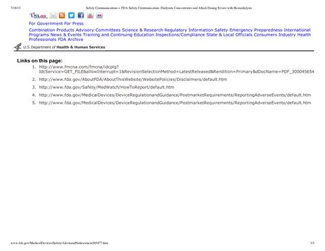 Safety communications fda safety communication dialysate concentrates