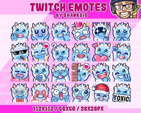 X Twitch Emotes Yeti Etsy