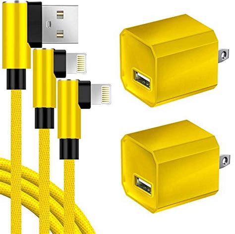 Chargers 2 Pack Charging Cable 90 Degree Cords And 2 Pack Usb Wall Adapter Power Block Cube Plug