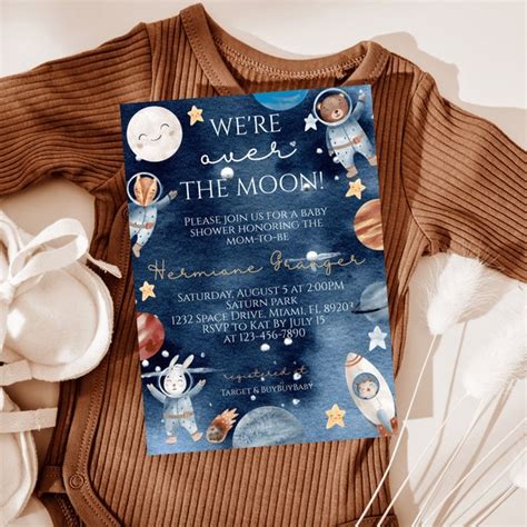 Space Baby Shower Invitation Etsy