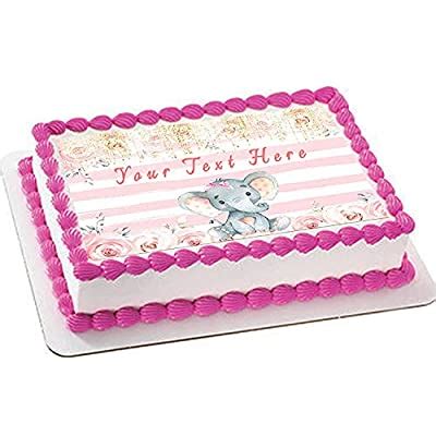 Buy Mocsicka Girl Elephant Baby Shower Edible Cake Topper X