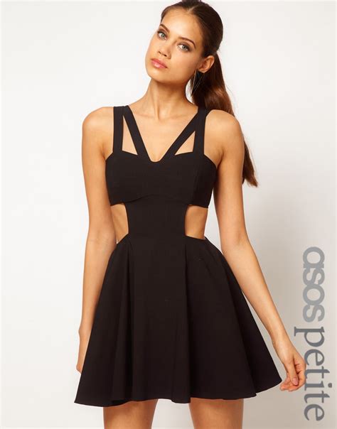 Lyst Asos Skater Dress With Cut Out In Black