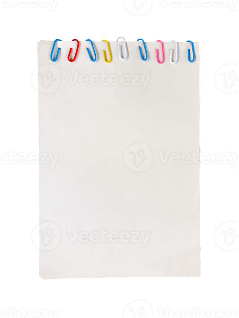 Blank White Paper Note With Clip Isolated 25063251 Png