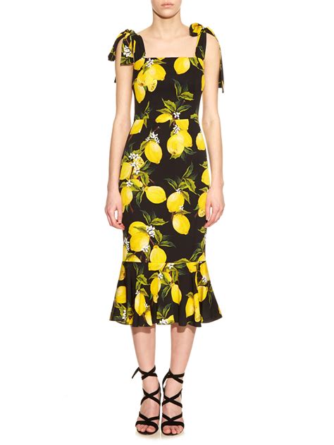 Buy Lemon Print Dress Dolce And Gabbana In Stock