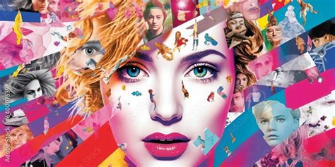 Pop Culture Collage Movie Posters, Comic Panels, Iconic Symbols Stock Illustration | Adobe Stock