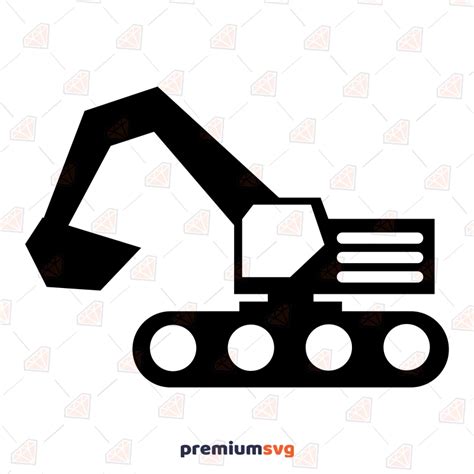 Excavator SVG Design Black Excavator Silhouette PremiumSVG