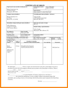 Free Printable Certificate Of Origin Form Template Pdf Word