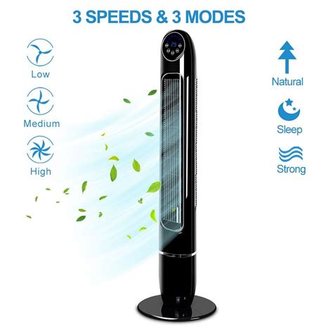 Trustech Oscillating Tower Fan 48 Inch Quiet Tower Fan with 3 Speeds and 3 Breeze Modes ...