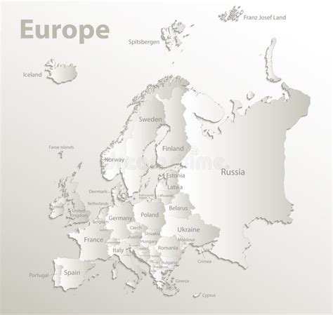 Mapa De Europa Nuevo Mapa Detallado Político Estados Individuales Separados Con Nombres Del