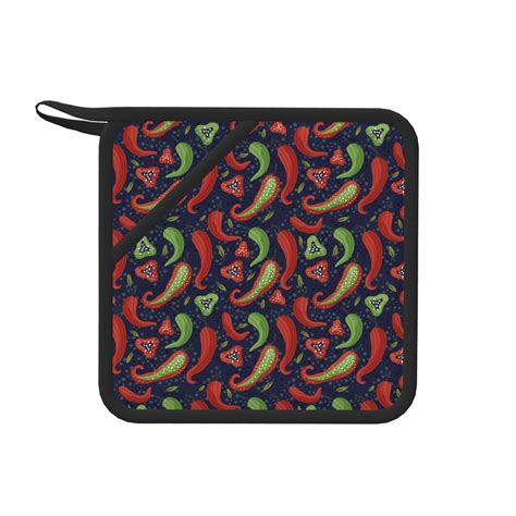 Rocae Red Chili For Square Silicone Anti Scalding Mat Trivet Hot Pads For Kitchen Counter