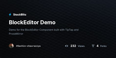 BlockEditor Demo StackBlitz