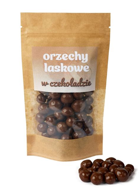 Orzechy laskowe w mlecznej czekoladzie 250g PYSZNE DUŻE ORZECHY Bakamo