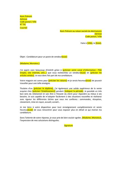 Lettre De Motivation Vendeur Format Word Pdf