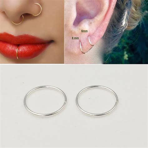 Piercing Para La Nariz De Plata De Ley Para Hombre Y Mujer