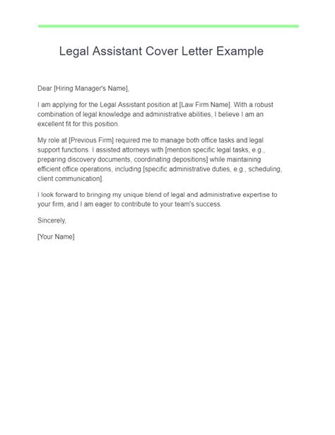 Paralegal Cover Letter Examples Pdf