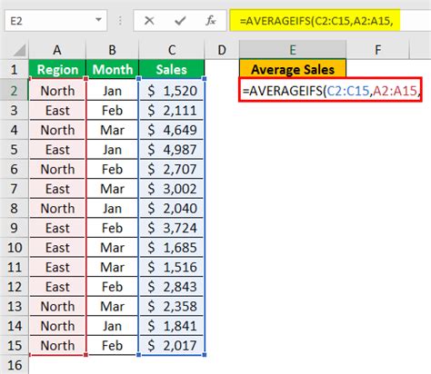 Averageifs Function In Excel How To Calculate