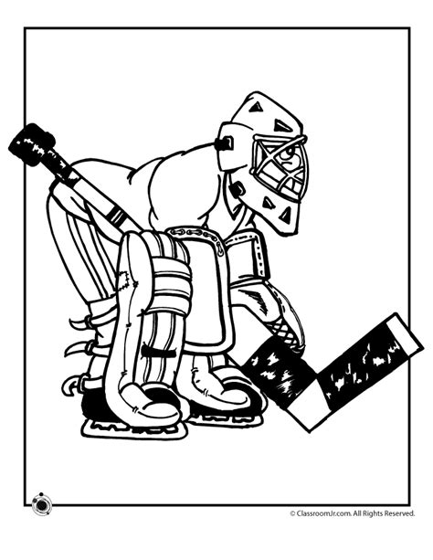 Hockey Goalie Coloring Page | Woo! Jr. Kids Activities : Children's Publishing