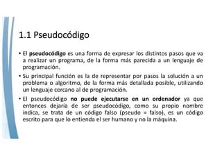 Unidad 1 El Pseudocodigo PPT