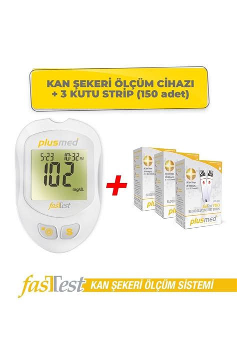 PlusMed Fasttest Kan Şekeri Ölçüm Cihazı ve 3 Kutu Strip Fiyatı