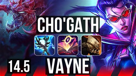 CHO GATH Vs VAYNE TOP Rank 1 Cho 1000 Games 9 3 10 Dominating