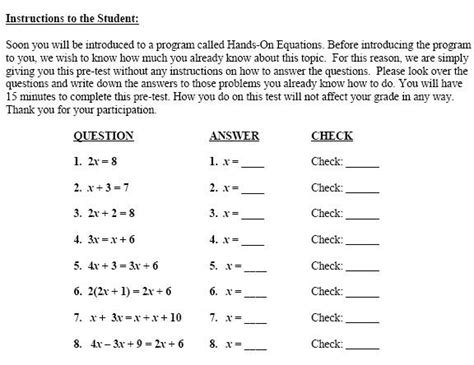 Hands On Equations Lesson 6 Answer Key Tessshebaylo