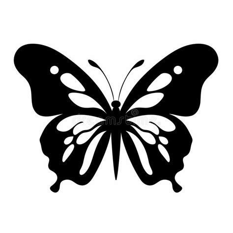 Icono Negro De Mariposa Sobre Fondo Blanco Silueta De Mariposa