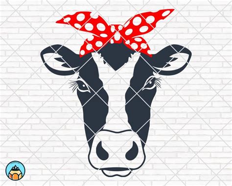 Cow With Bandana Svg