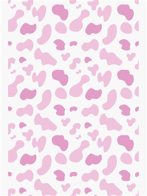 Pink And White Cow Print Pattern Sticker For Sale By Fabloz Redbubble