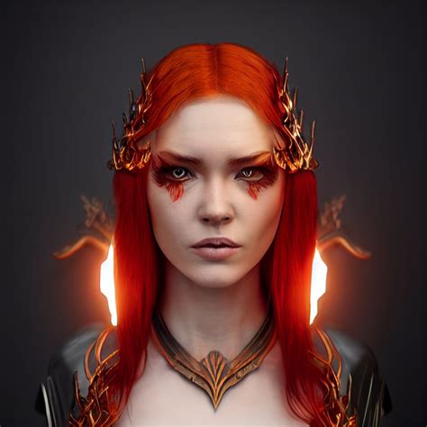 Prompthunt Female Elven Sorceress Red Hair Beautiful Symmetric Face