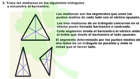 3 Traza Las Medianas En Los Siguientes Triángulos Y Encuentra El