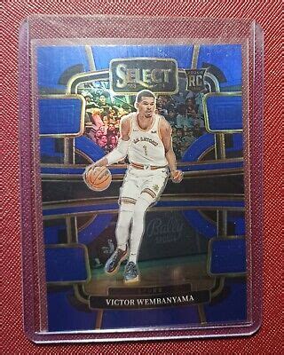 2023 24 Panini Select Victor Wembanyama 87 Blue Silver Prizm Concourse