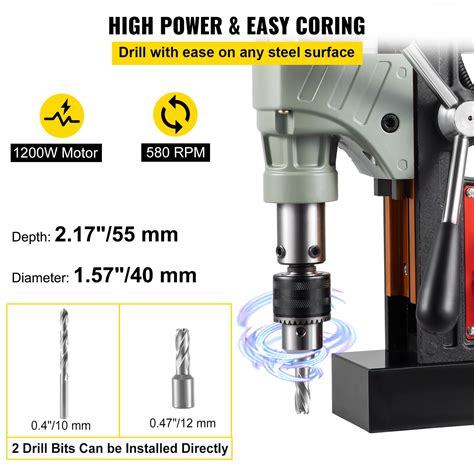 Vevor Mag Drill Press Electric Magnetic Drill 1200w 1 57 Magnetic Base Drill Vevor Us