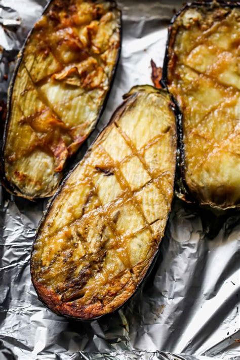 Miso Roasted Eggplant With Turmeric Tahini Sauce Dishing Out Health