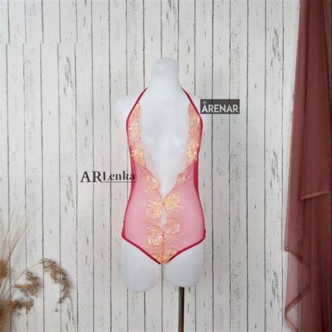K Sexy Teddy Lingerie Jenn Red Baju Tidur Tipis Transparan Lingerie One Piece Lazada