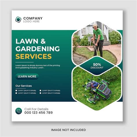 Premium Vector Lawn Or Gardening Service Social Media Post And Web