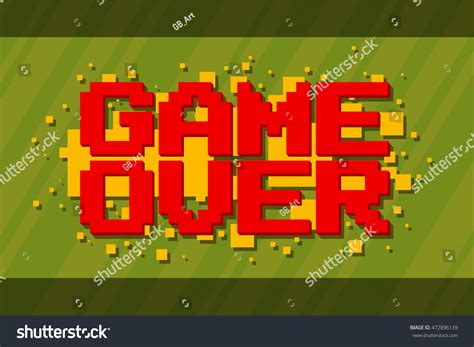 Vector Illustration Pixel Computer Game Over Stock Vector Royalty Free