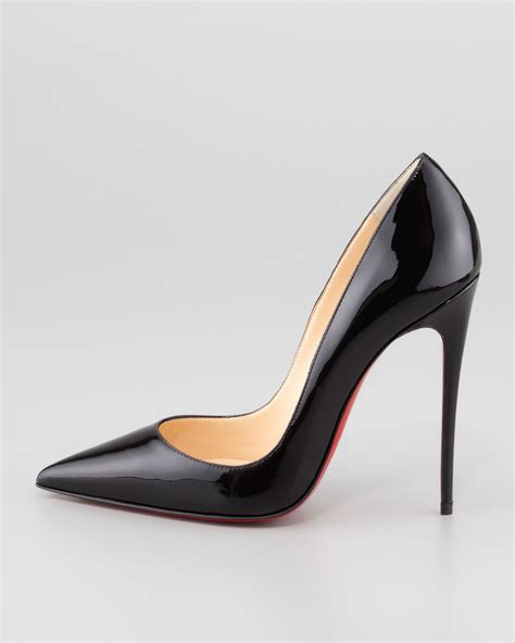 Artesur Christian Louboutin Pointed Toe Pumps Black Leather Slingback Strap