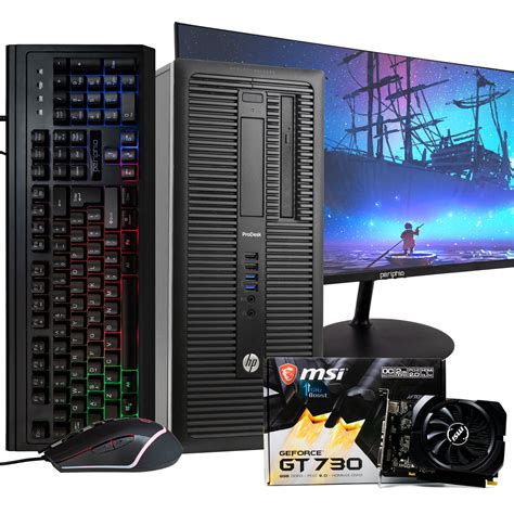 Restored HP ProDesk 600G1 Gaming Desktop Tower Computer Bundle with 24 ...