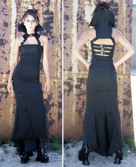 Cryptogram Dress Post Apocalyptic Fashion Cybergoth One Shoulder