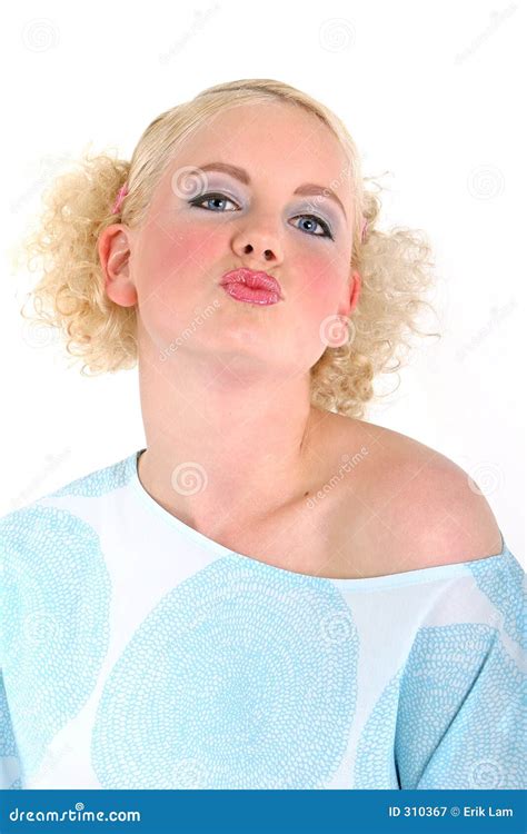 Blond Girl Kissing In The Air Stock Image Image Of Lashes Appeal 310367