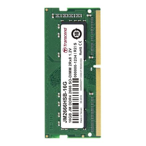 Transcend แรม RAM for Notebook SO DIMM 16GB JM DDR4 2666 SO DIMM 2Rx8