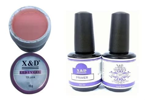 Caixa Gel Led Uv X D Top Coat Xd Primer Xed Unha Kit