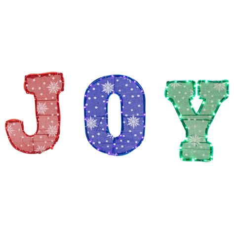 14" LED Lighted Traditional Colored 'Joy' Outdoor Christmas Decoration | Christmas Central