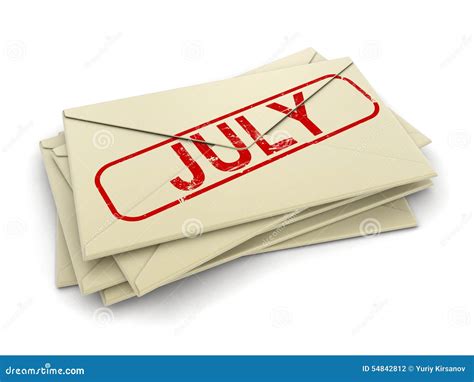 July Letters Clipping Path Included Stock Illustration Illustration